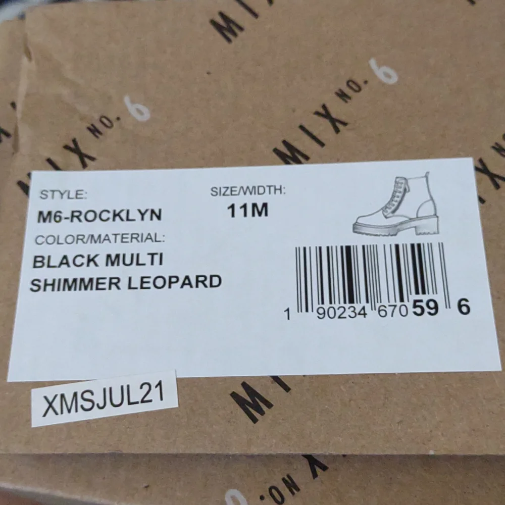👣MIX No. 6 Rocklyn Shimmer Leopard Combat Boots - Picture 10 of 16